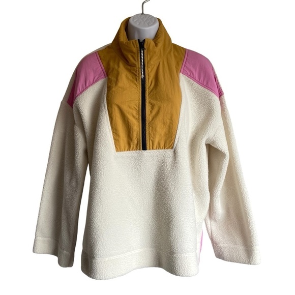 Free Assembly Half Zip Mixy Popover Fleece  Jacket Colorblock XL - Picture 1 of 11